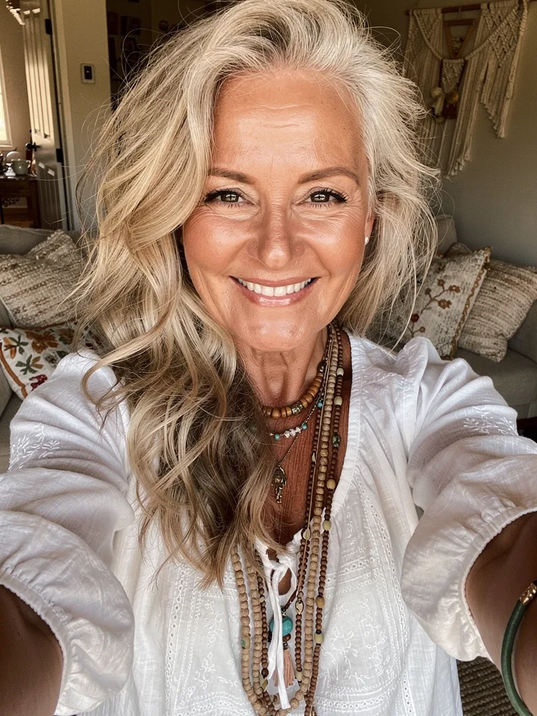 Sun-Kissed Beige Blonde Layered Waves